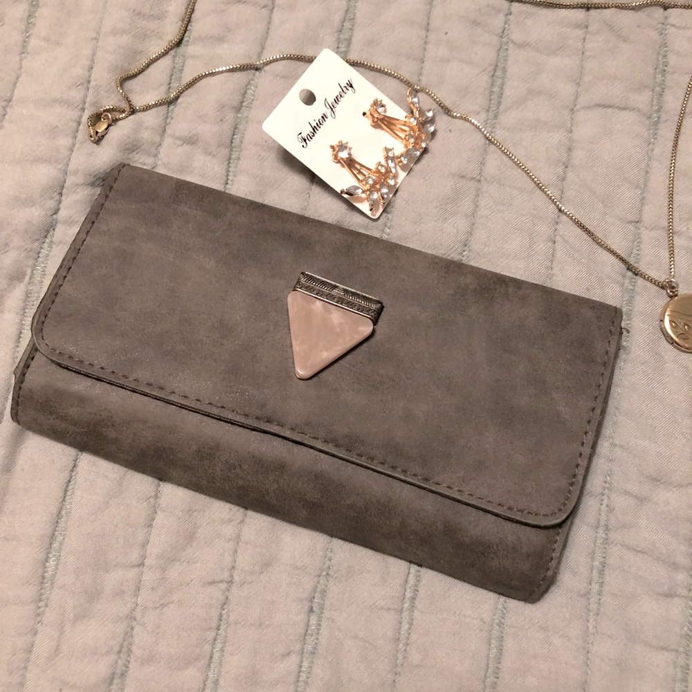 Mossimo Large Grey Wallet with Triangle accent!